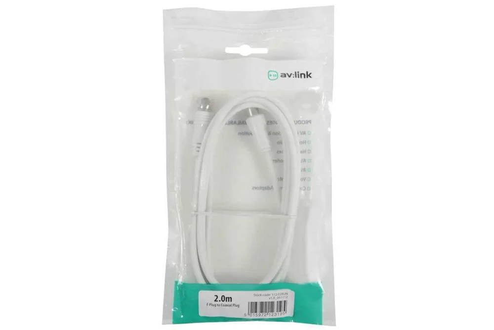 Av Link 112.028uk Cabo Coaxial 2 M Tipo F Branco