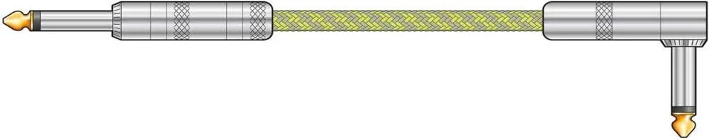 Braid Guitar Lead R/A Grey/Gold 3m