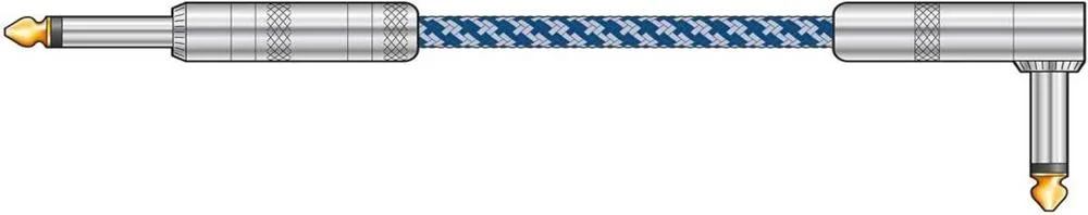 Braid Guitar Lead R/A Blue/White 3m
