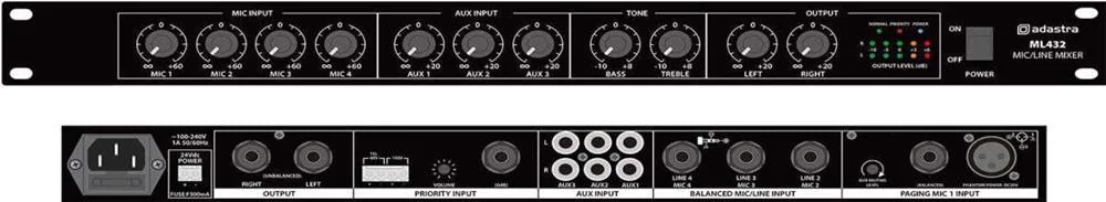 Adastra Ml432 7 Canais 50 - 35000 Hz Preto