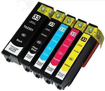 Conjunto 5 Tinteiros Epson 33 Xl Compat&iacute;veis