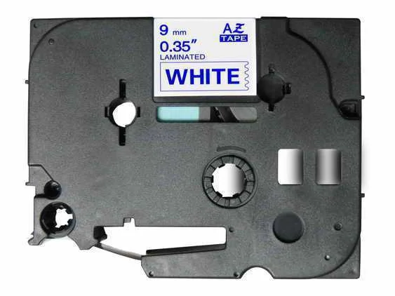Fita Laminada Compat&iacute;vel Brother Tze-223 - 9mm X 8 Metros Azul/Branco