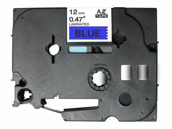 Fita Laminada Compat&iacute;vel Brother Tze-531 - 12mm X 8 Metros Preto/Azul
