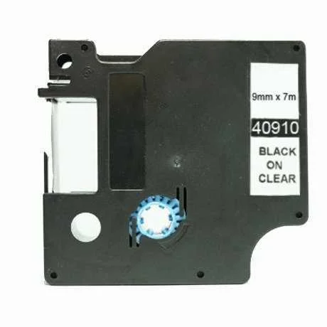 Fita Compat&iacute;vel Dymo D1 40910 - 9mm X 7 Metros Preto/Transparente S0720670