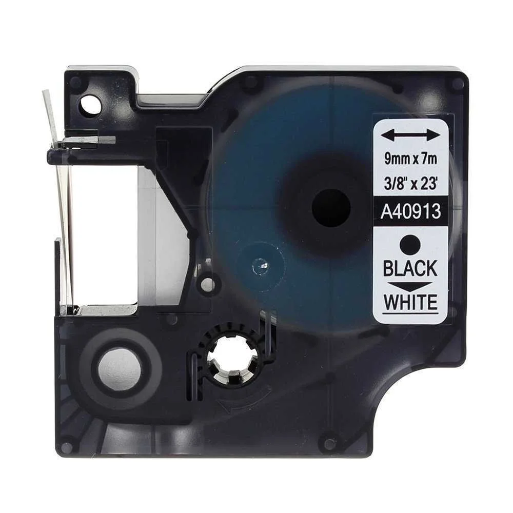 Fita Compat&iacute;vel Dymo D1 40913 - 9mm X 7 Metros Preto/Branco S0720680