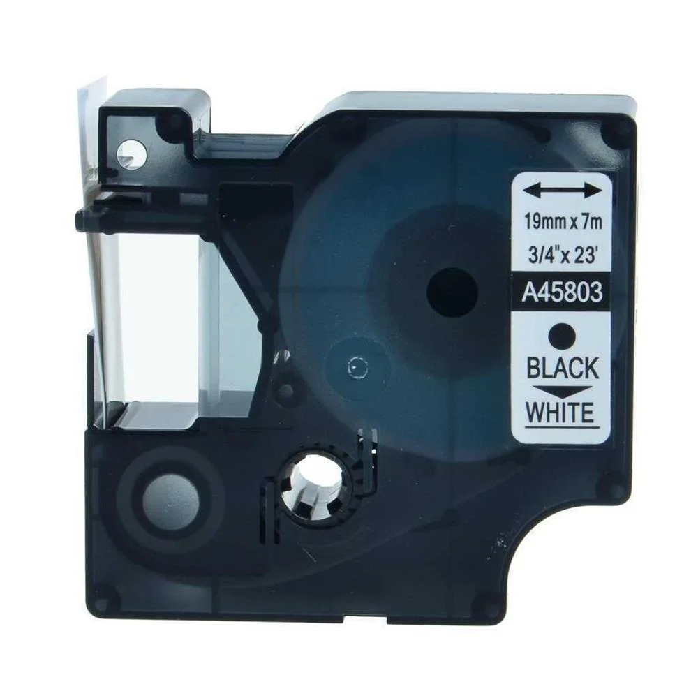 Fita Compat&iacute;vel Dymo D1 45803 - 19mm X 7 Metros Preto/Branco S0720830