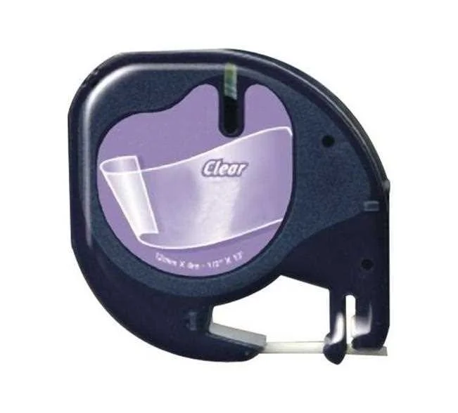Fita Compat&iacute;vel Dymo Letratag 12267 - 12mm X 4 Metros Preto/Transparente S0721530