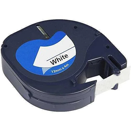 Fita Compat&iacute;vel Dymo LETRATAG 91201 - 12mm x 4 me.