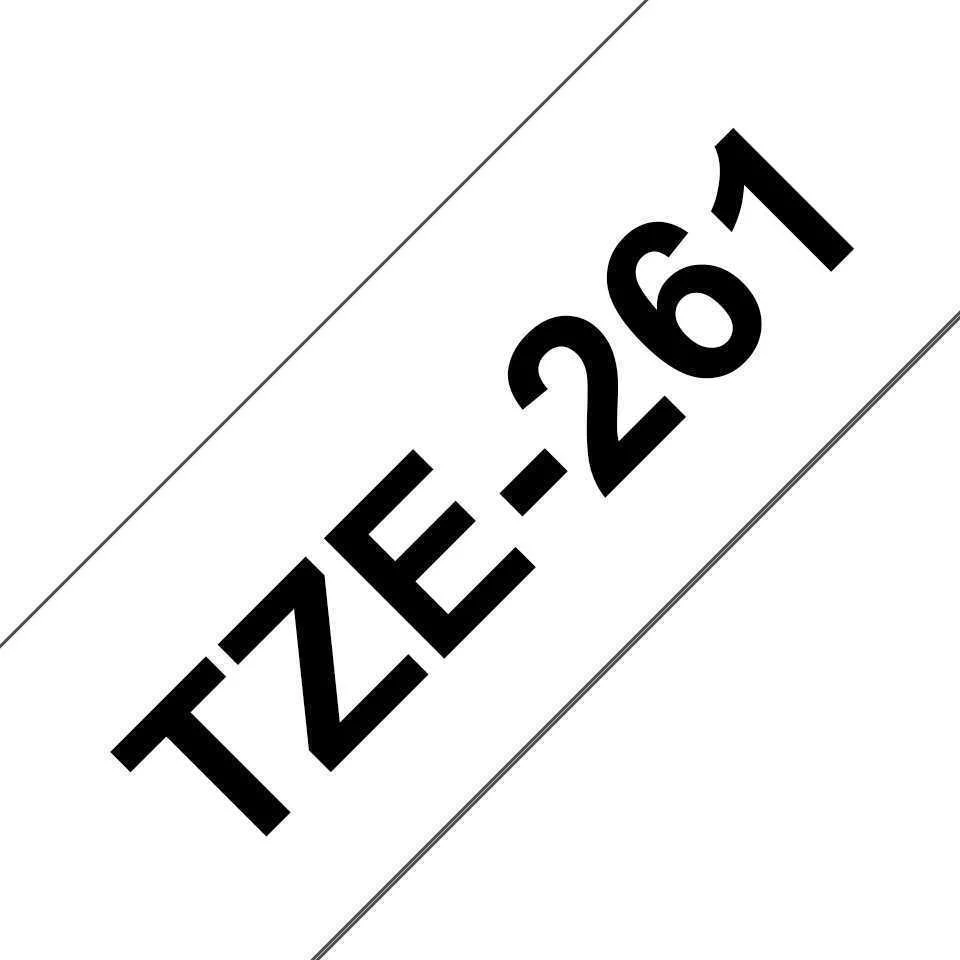 Fita Laminada Compat&iacute;vel Brother Tze-261 - 36mm X 8 Metros Preto/Branco