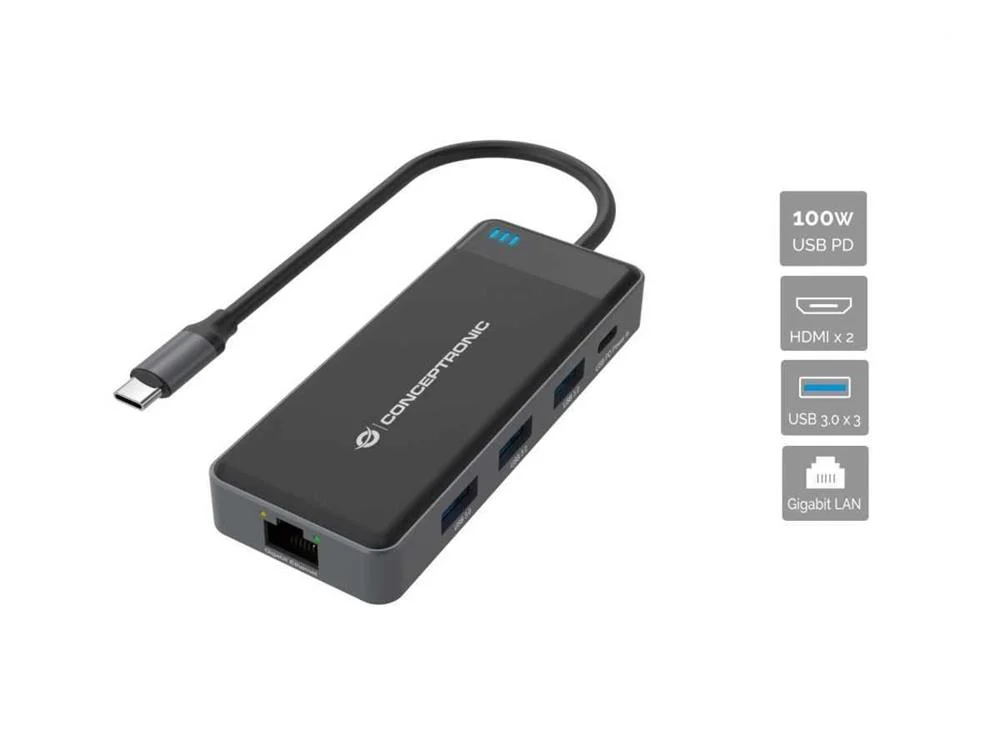 Docking Station USB-C USB-C Macho com HUB 3x USB .