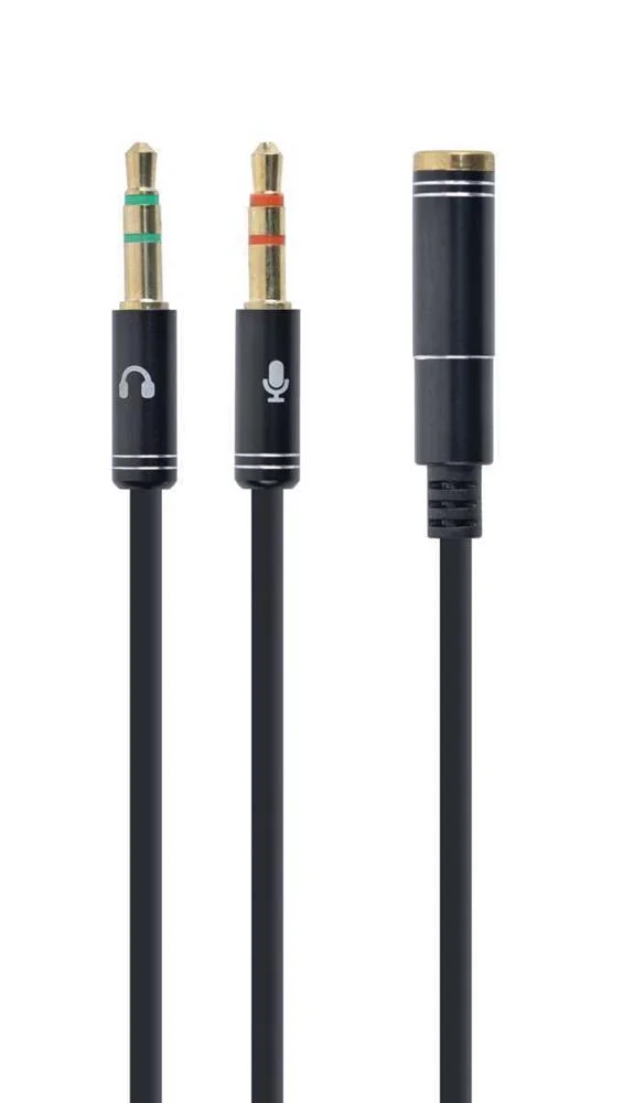 Gembird !adapter Audio Stereo 3.5mm Mini Jack/4pin/ Audio Cable 0.2 M 2 X 3.5mm Black