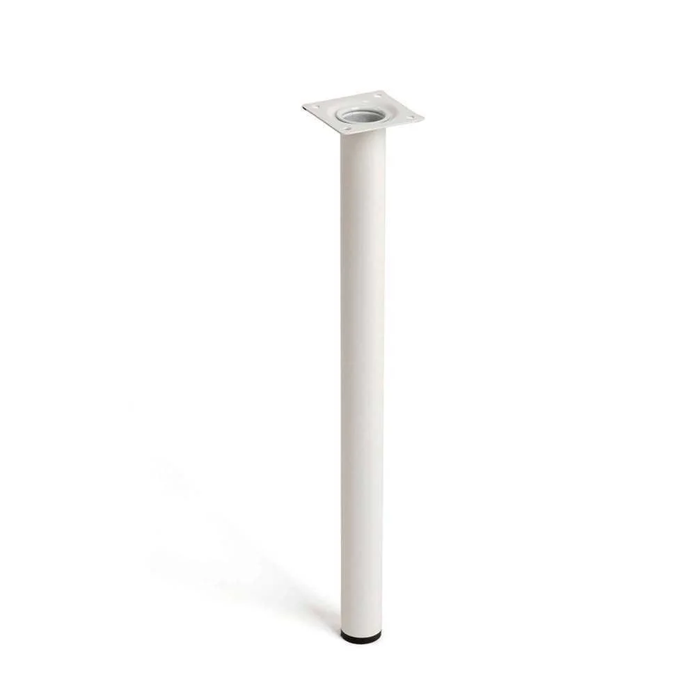 P&eacute; Cil&iacute;ndrico de A&ccedil;o. Cor Branco. Mod. 401g. Medidas &Oslash;3x40cm 2-401g.400.01 Rei