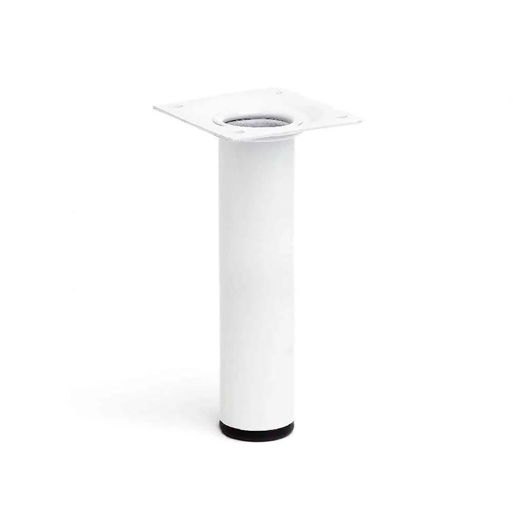 P&eacute; Cil&iacute;ndrico de A&ccedil;o. Cor Branco. Mod. 401g. Medidas &Oslash;3x15cm 2-401g.150.01 Rei