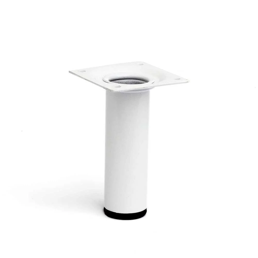 P&eacute; Cil&iacute;ndrico de A&ccedil;o. Cor Branco. Mod. 401g. Medidas &Oslash;3x10cm 2-401g.100.01 Rei