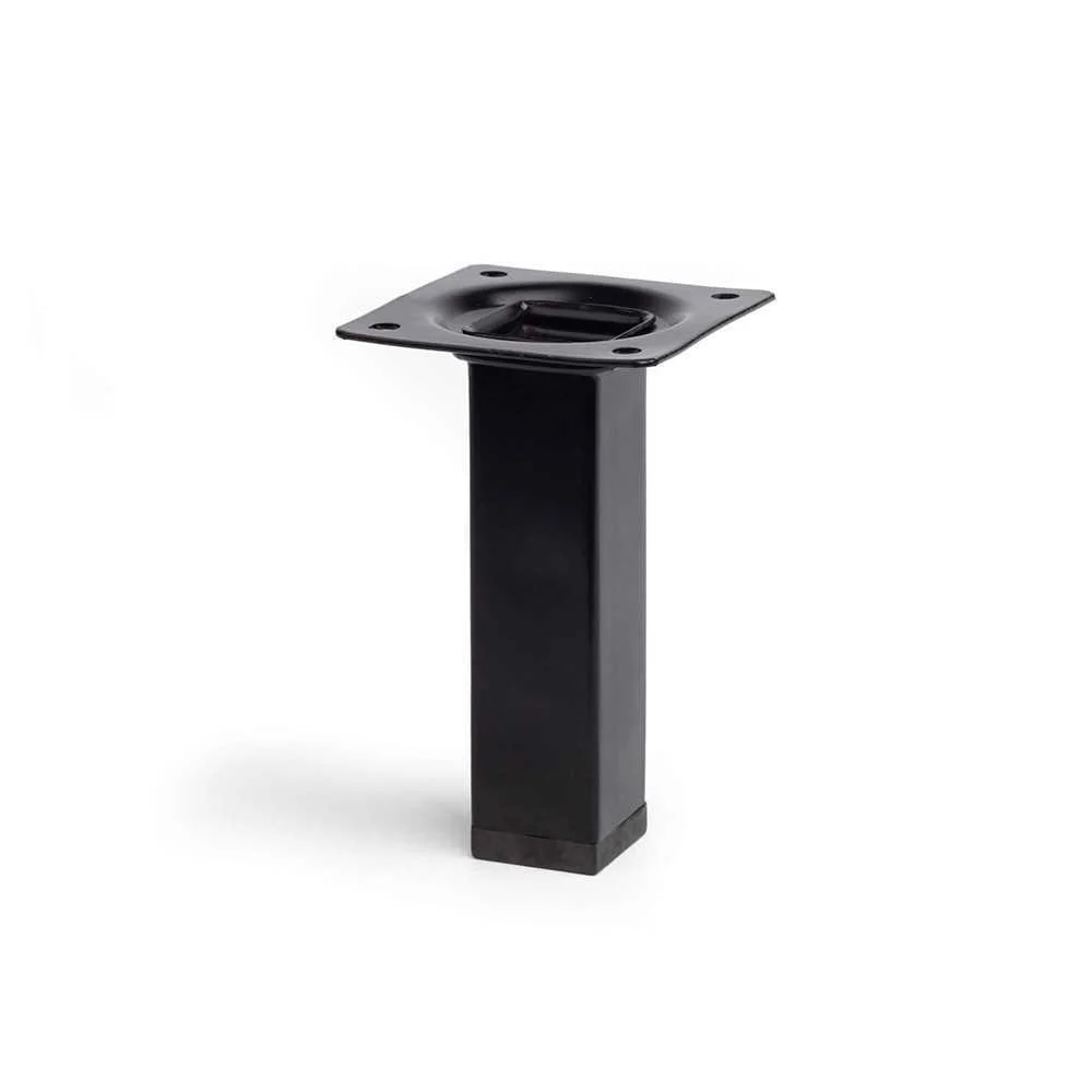 P&eacute; Quadrado de A&ccedil;o. Cor Preto. Mod. 400g. Medidas 2,5x2,5x10cm Rei