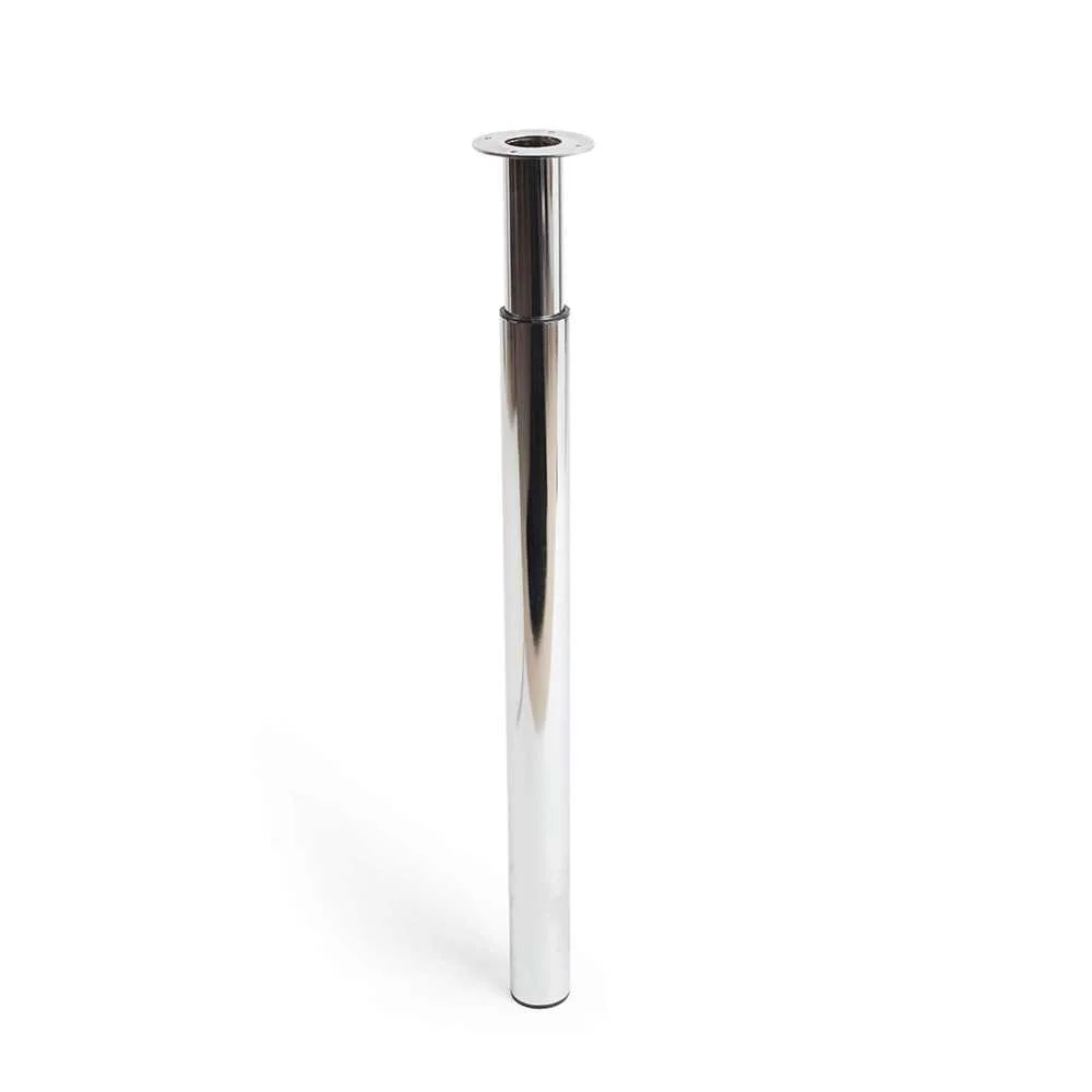 P&eacute; Cil&iacute;ndrico Extens&iacute;vel em A&ccedil;o. Cor Cromado Brilho. Mod. 406e. Altura 71/110cm. Rei