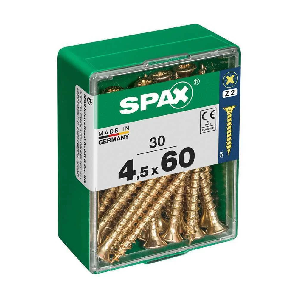 Caixa 30un Parafuso Madeira Spax Cab. Plana Yello.