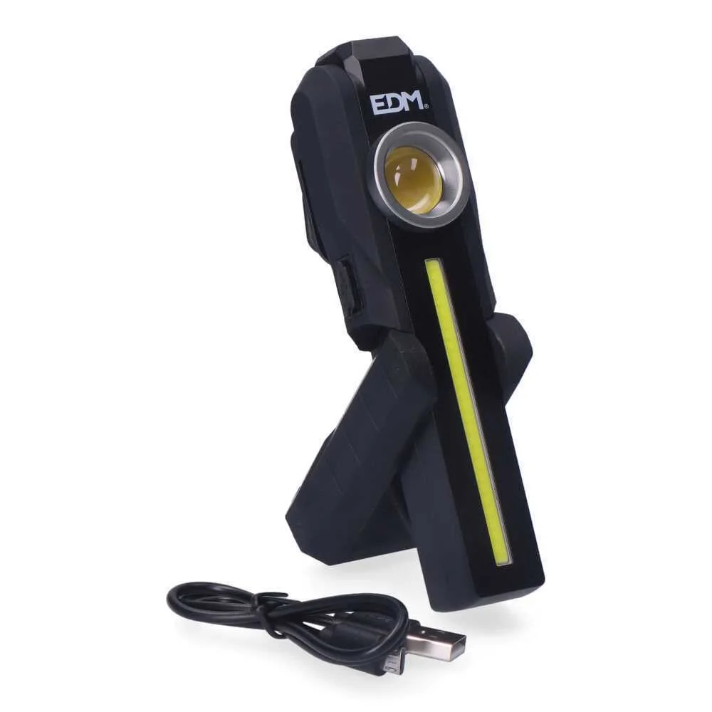 Lanterna LED Cob Redonda 200lm + Cob Frontal 200lm + Spot Superior 50lm Edm
