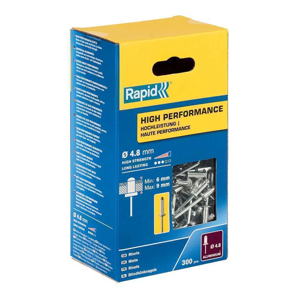 Caixa 300 Rebites &Oslash;4,8x12mm - Alto Rendimento 5001436 Rapid