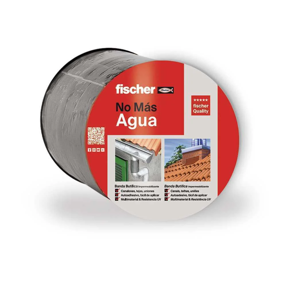 Fita But&iacute;lica 10cm X 10m Cinzenta 564128 Fischer