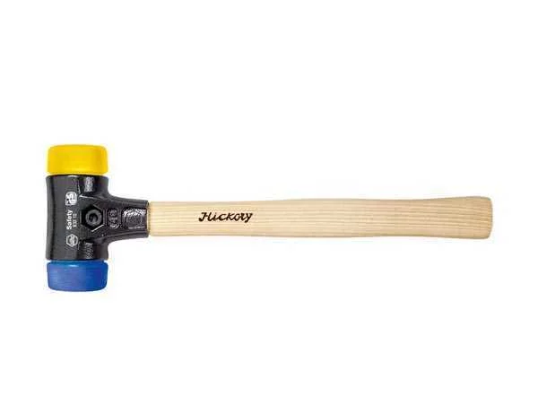 Wiha Soft-Faced Hammer Safety Soft/Medium Hard With Hickory Wooden Handle, Round Hammer Face (26653)