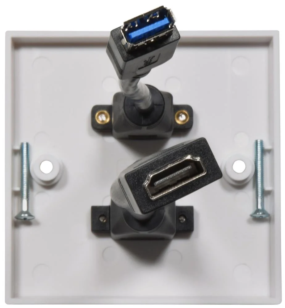 Multimedia Wallplate With 8k Hdmi And Usb3.0 Sockets