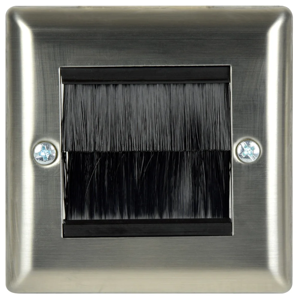 Placa de Parede de A&ccedil;o Escovado para uma &Uacute;nica Entrada