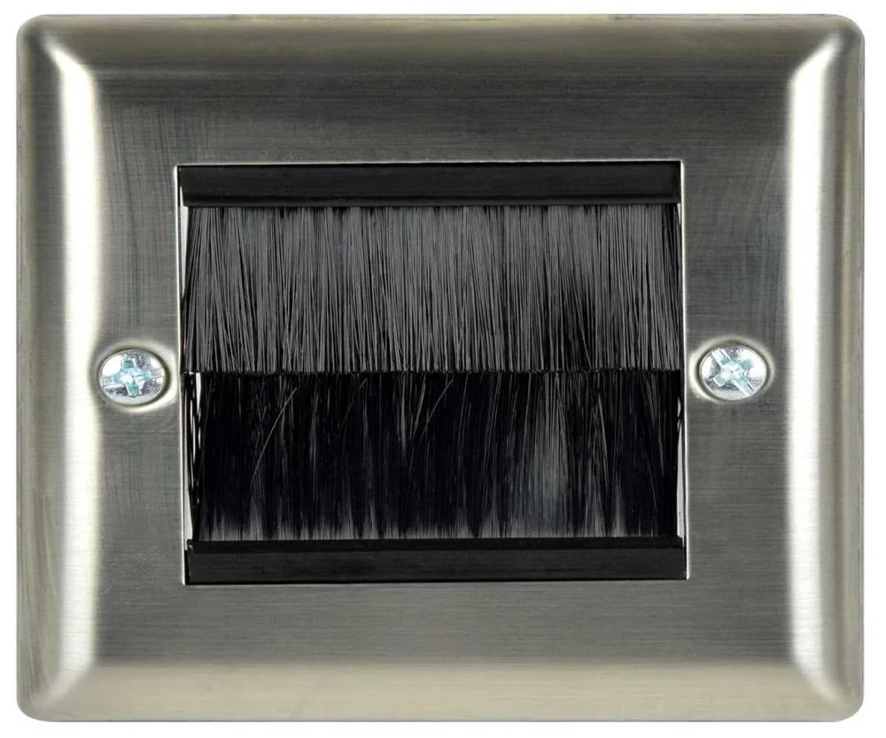 Placa de Parede de A&ccedil;o Escovado para uma &Uacute;nica Entrada