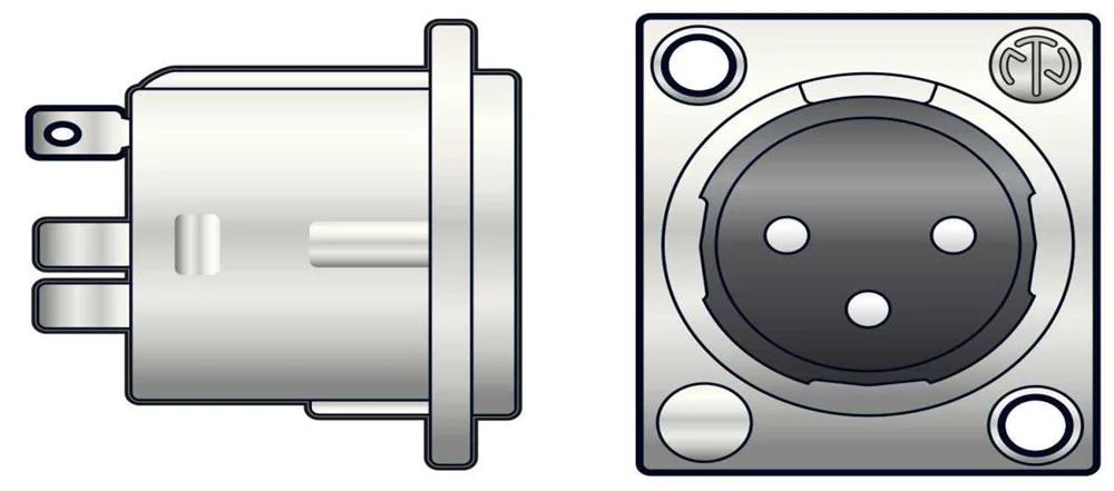 Xlr de Chassis 3 Pinos Nc3md-Lx com Terminais de Solda