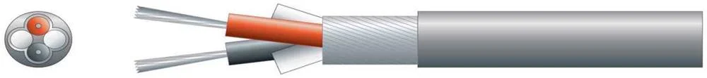 2 Core Lap Screen, 2 X 7/0.2mm, 62/0.15, 5.0mm&atilde;, Grey, 100m