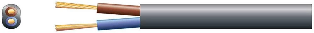 2 Mains Oval PVC. 2x24/0.2 mm. 6a. preto. 1.