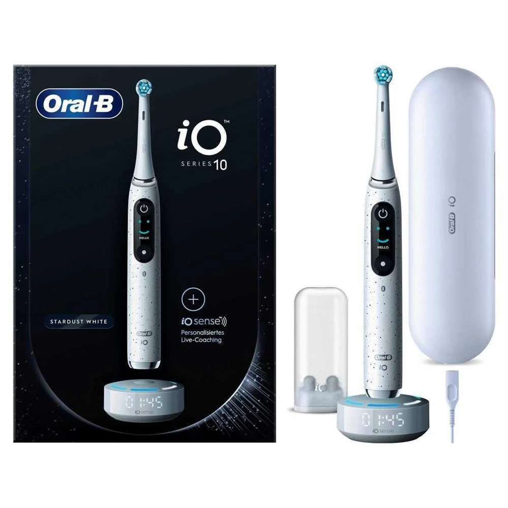Oral-B Io Series 10 Stardust White Electric Toothbrush + Io Sense Charger White