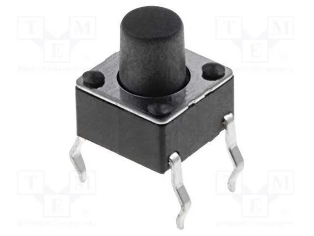 Microinterruptor Tact, Spst-No, Pos: 2, 0,05a/12vdc, Tht, 1,6n