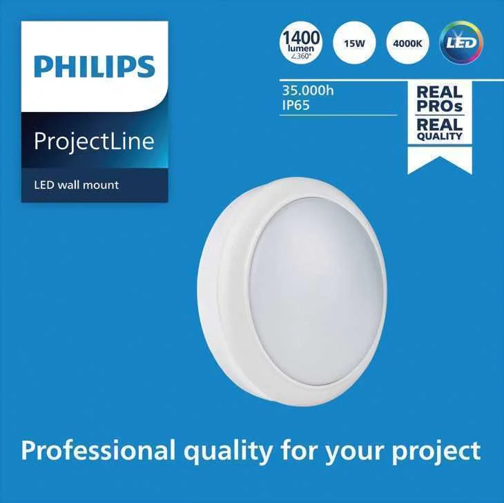 Aplique de Parede Mount Redondo Exterior 15w 1400lm 4000k 911401861484 Philips