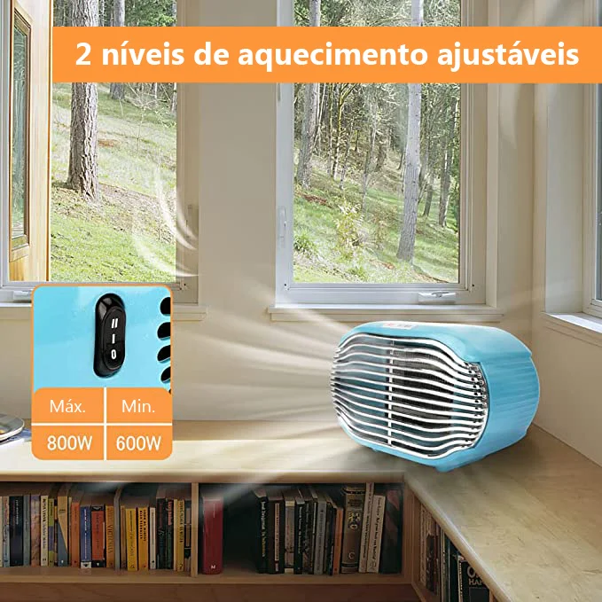 Mini Aquecedor de Cer&acirc;mica Port&aacute;til 800w