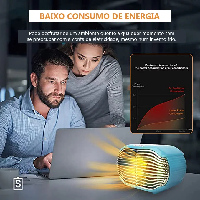 Mini Aquecedor de Cer&acirc;mica Port&aacute;til 800w