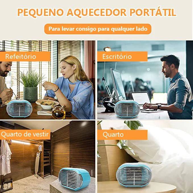 Mini Aquecedor de Cer&acirc;mica Port&aacute;til 800w