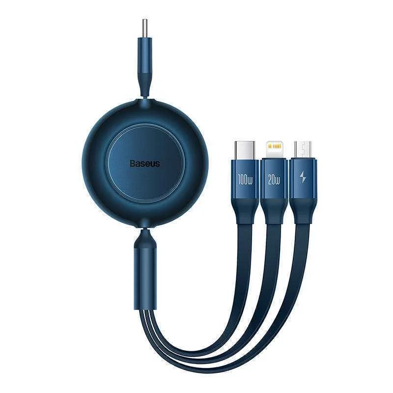 Kabel Usb-C 3 V 1 Baseus Bright Mirror 4 Pro Micro Usb / Usb-C / Lightning 100w / 3,5a 1,1 M (Modr&yacute;)