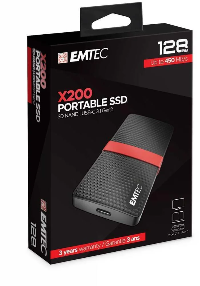 Emtec X200 128 Gb Preto, Vermelho