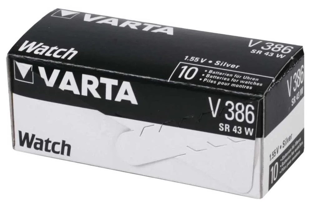 Micro Pilha Bot&atilde;o Varta Silver Sr43 - V386 1,55v .