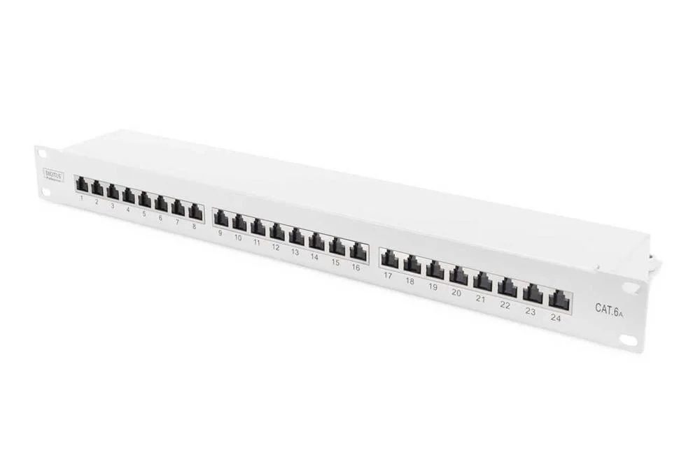 Digitus Patchpanel 1he 24-Port Cat6a Geschirmt Lichtgrau