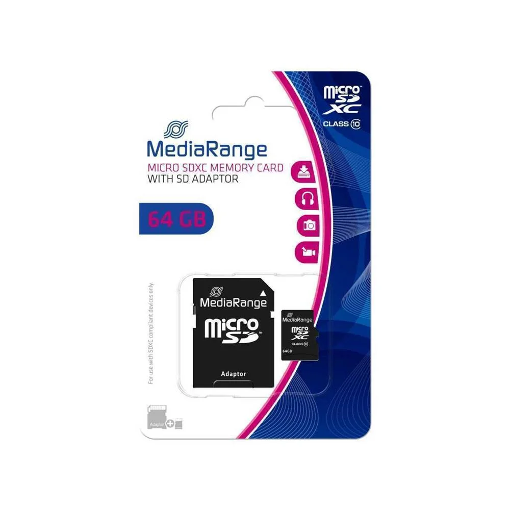 MEDIARANGE MR955 CART&Atilde;O DE MEM&Oacute;RIA 64 GB MICROSDX.