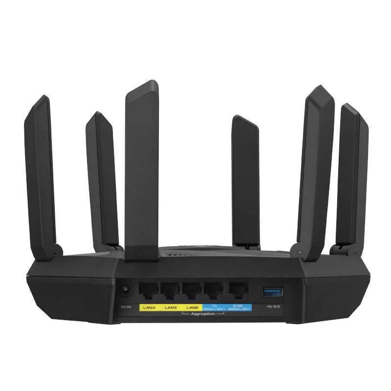Router Asus Rt-Axe7800 Ax7800 Tri-Band Wifi 6e Aimesh 2.5gbe/Gigabit Preto