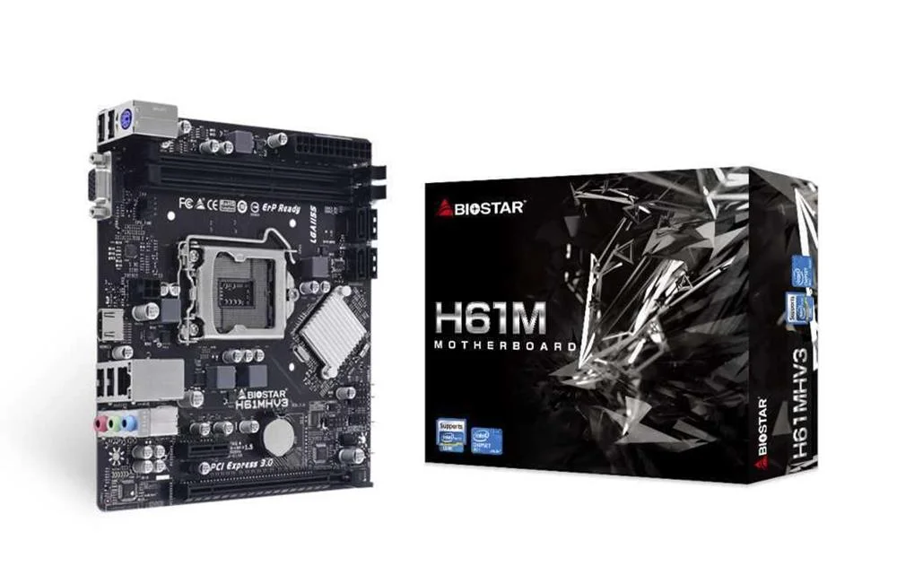 BIOSTAR H61MHV3 MOTHERBOARD INTEL&reg; H61 LGA 1155 (.