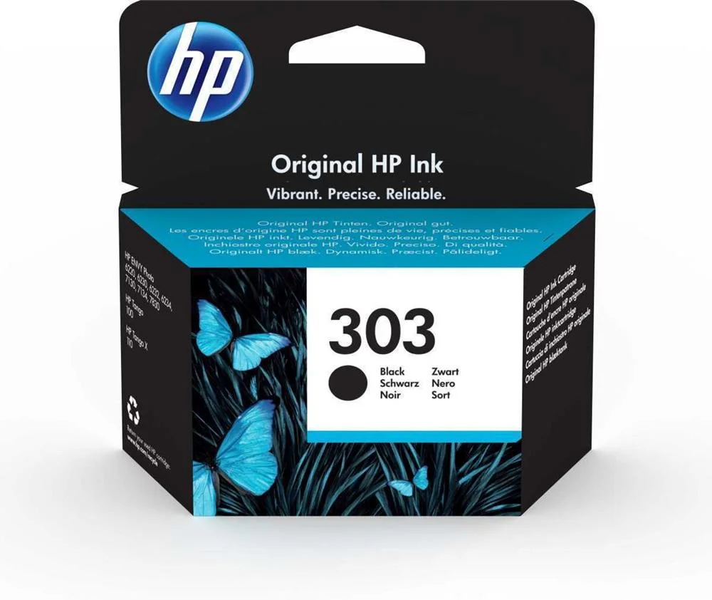 Hp Ink Cart. T6n02ae No.303 F?r Envy Photo 6220/6230/6255/ 7134/7155/7855 Black