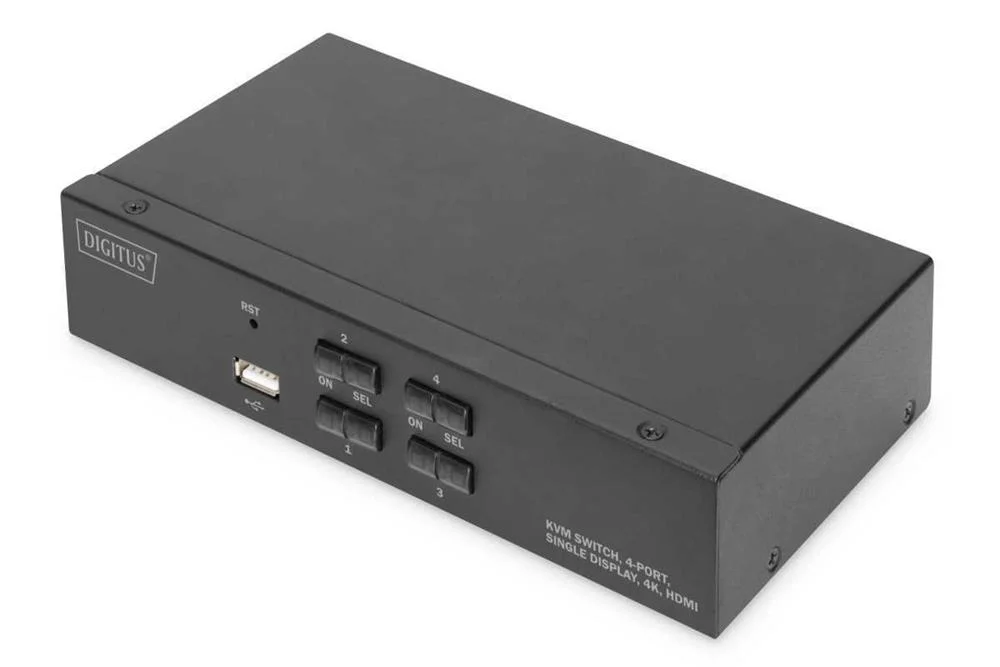 Digitus Kvm Switch, 4-Port, Single-Display, 4k, Hdmi