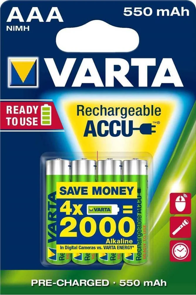 VARTA READY2USE HR03 4PCS BATERIA RECARREG&Aacute;VEL AA.