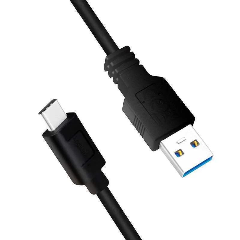 Cabo Usb 3.2 Tipo C Macho para Tipo a Macho Preto com 3m de Comprimento