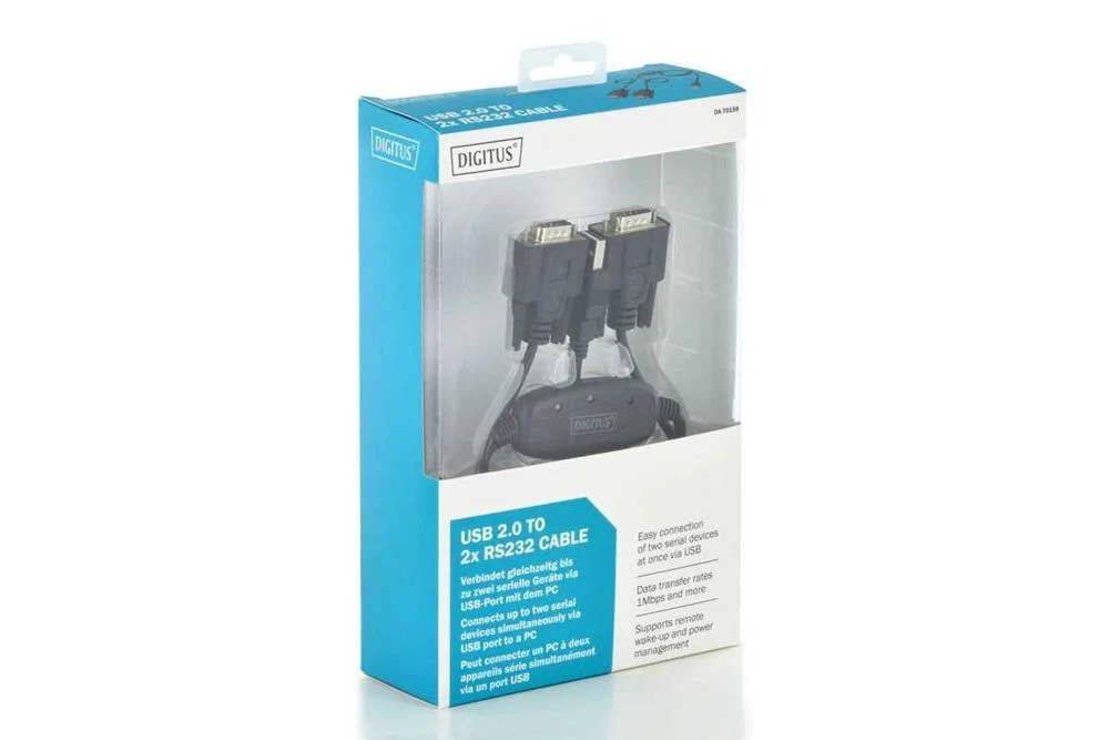 Digitus Usb 2.0 - 2x Rs-232 Cabo de S&eacute;rie Preto 1.