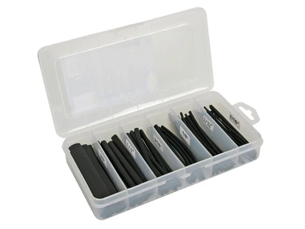 Kit Manga Termo-Retr&aacute;ctil - Preto com Cola 10cm